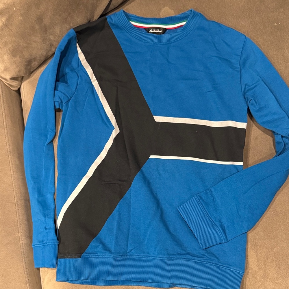 Blue and Black Graphic Sweatshirt
